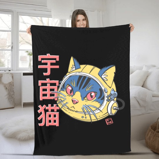 Astro Cat Fleece Blankets