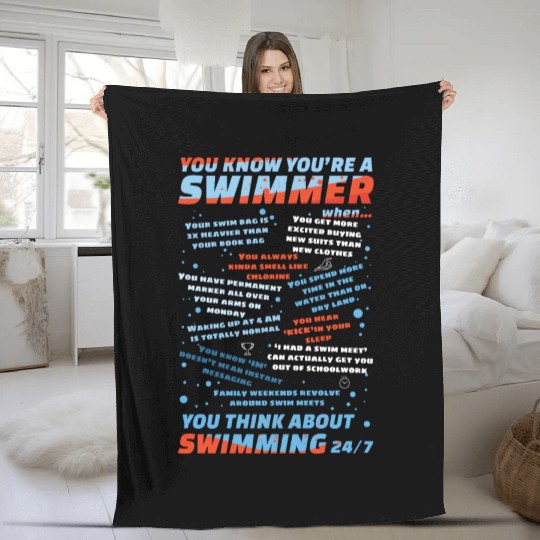 Swimmer Definition Funny Fleece Blankets