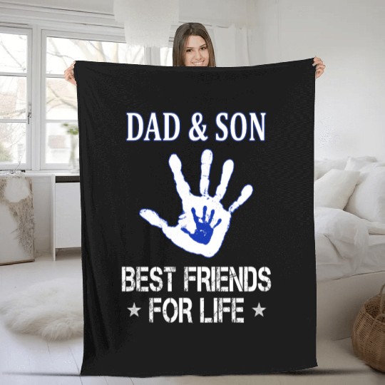 Dad And Son Matching Fleece Blankets - Best Friends for Lif