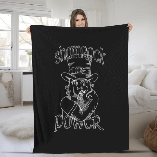 Shamrock power Fleece Blankets