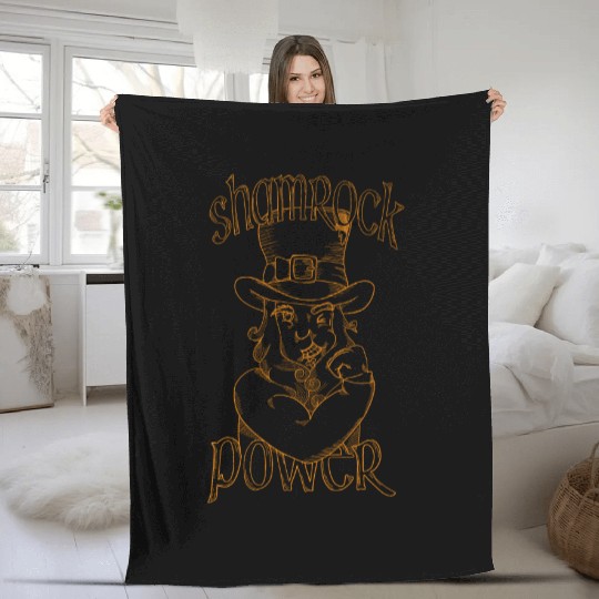Shamrock power Fleece Blankets