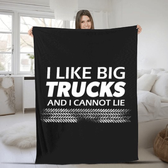 I like big monster trucks l Tire tracks Fleece Blankets