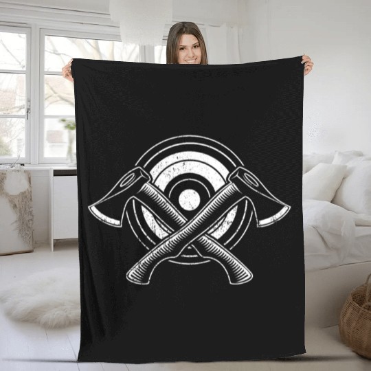 Bullseye Axe Throwing - Cool Axe Thrower Gift Fleece Blankets