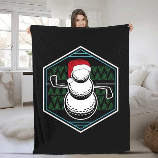 Golf Snowman, snow golf, golf Fleece Blankets