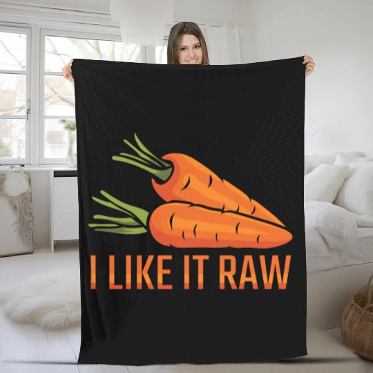 Funny Veggie Foodie Vegetarian Carrot Raw Food Fleece Blankets