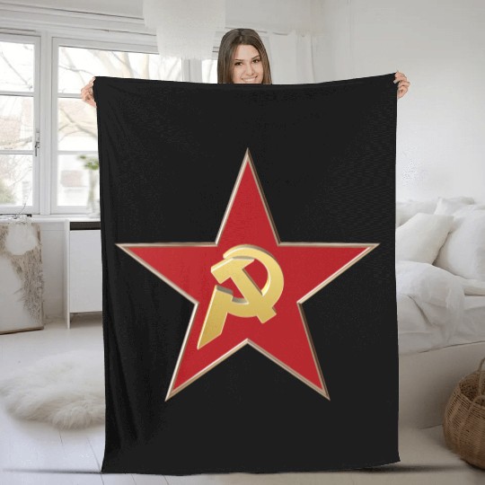 Hammer and sickle Fleece Blankets