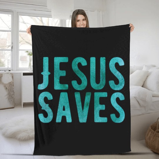 Christian Store - Jesus Saves - Christian Fleece Blankets