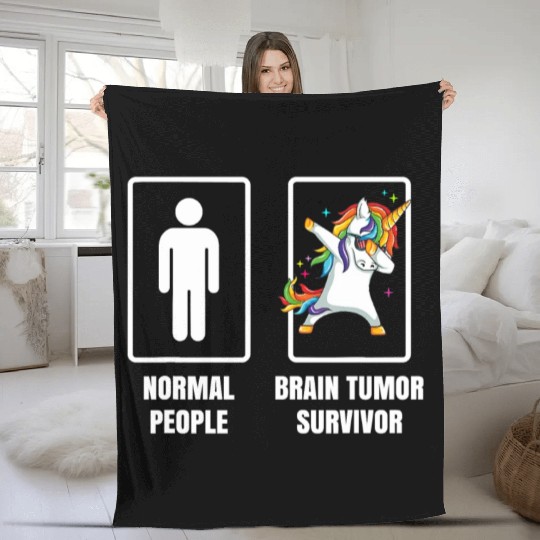 Dabbing Unicorn Brain Tumor Survivor Recovery Get Fleece Blankets