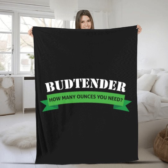 Budtender Design Hemp Dispensary Medical Marijuana Fleece Blankets