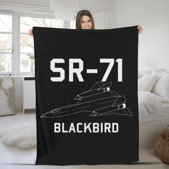 SR 71 Blackbird Lockheed Spy Plane Fleece Blankets