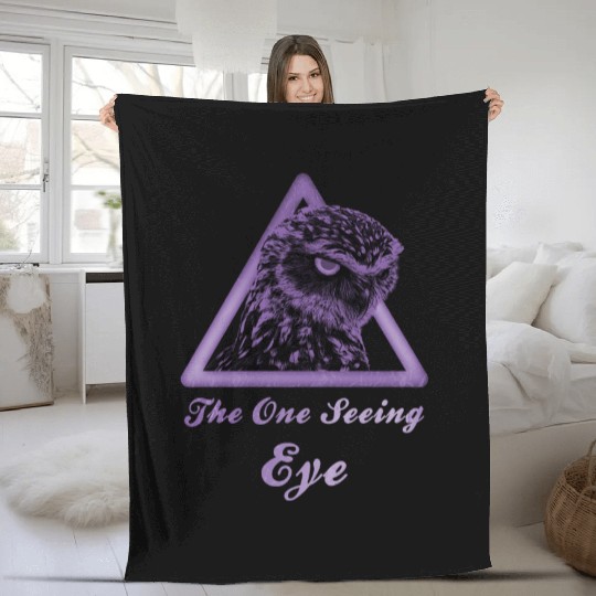 Purple owl in triangle gift animal lover Fleece Blankets