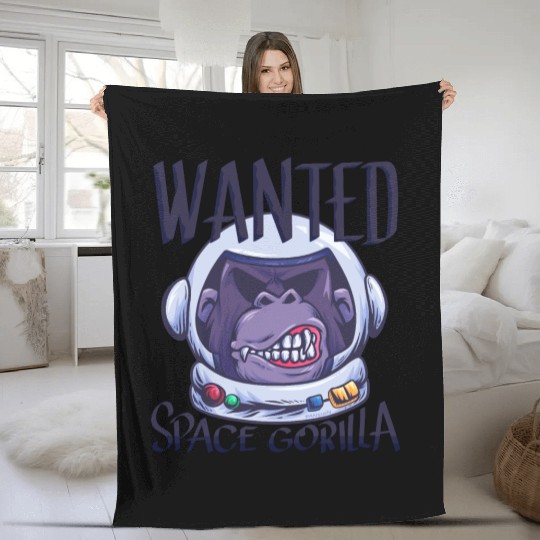 Astronaut Gorilla Monkey Science Fleece Blankets