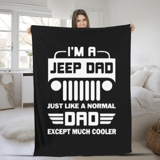 Jeep Dad Offroading Cool Father Gift Fleece Blankets