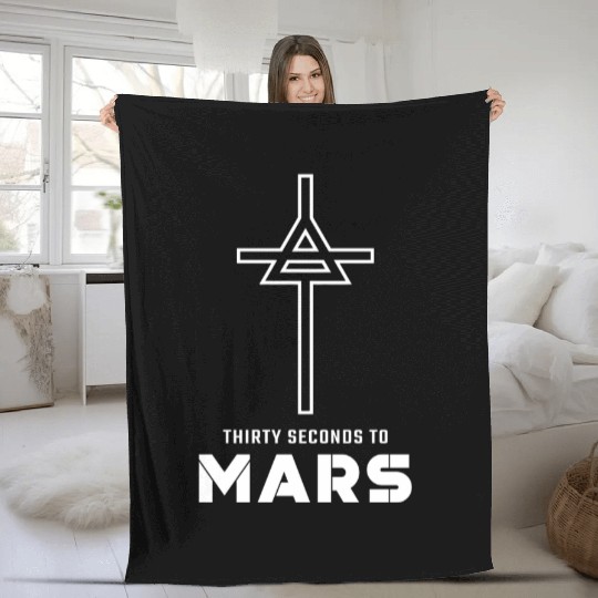 30 Seconds to Mars Cross Logo Fleece Blankets