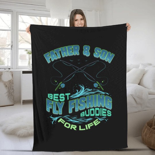 Fly Fishing Funny Quote Angler Fishermen Fleece Blankets