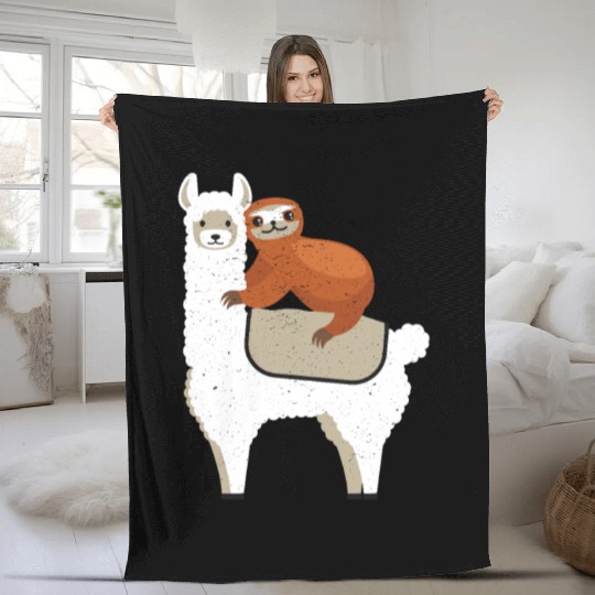 Sloth Lama Fleece Blankets