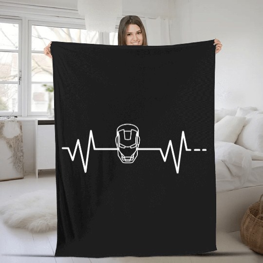 Heartbeat Ironman Iron Man Mask Suit Tony Stark Fleece Blankets