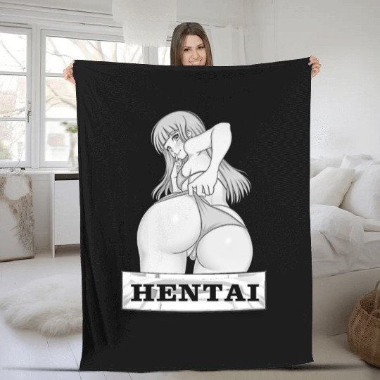 hen Anime Waifu japanese sexy bikin Girl Ahegao Fleece Blankets