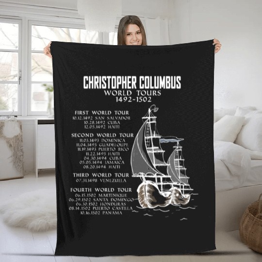 Explorer Christopher Columbus World Tours Fleece Blankets