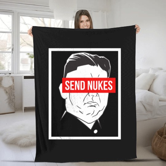 Send Nukes World War 3 Meme Fleece Blankets