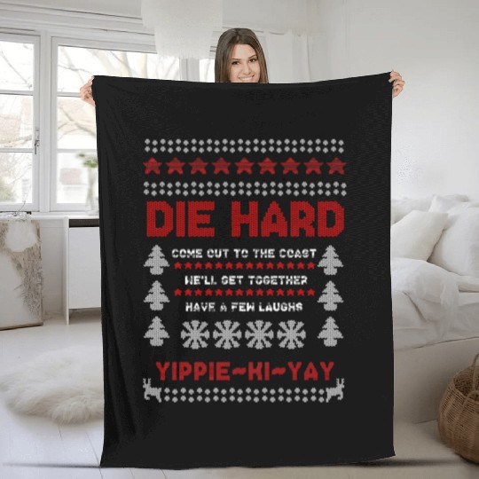Die Hard Christmas Jumper Fleece Blankets
