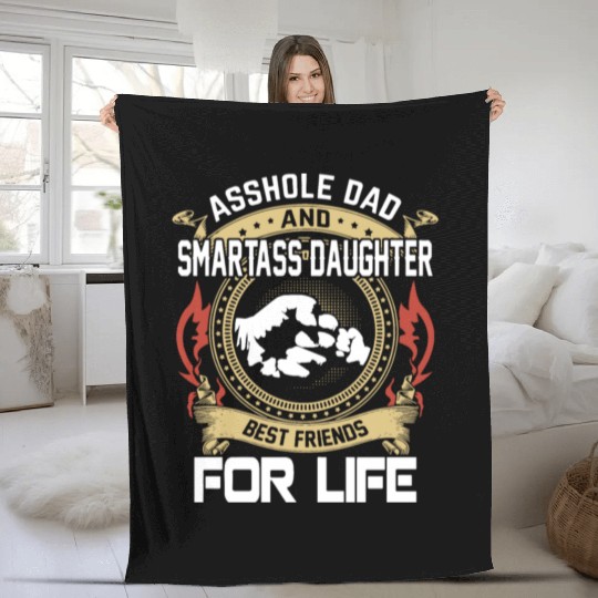 asshole dad and smartass daughter Fleece Blankets