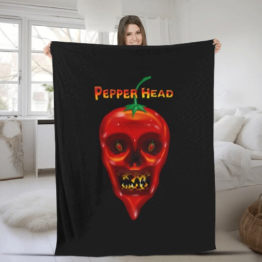 Pepper Head Skull Fleece Blankets