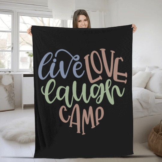 Live Love Laugh Camp RV Fleece Blankets