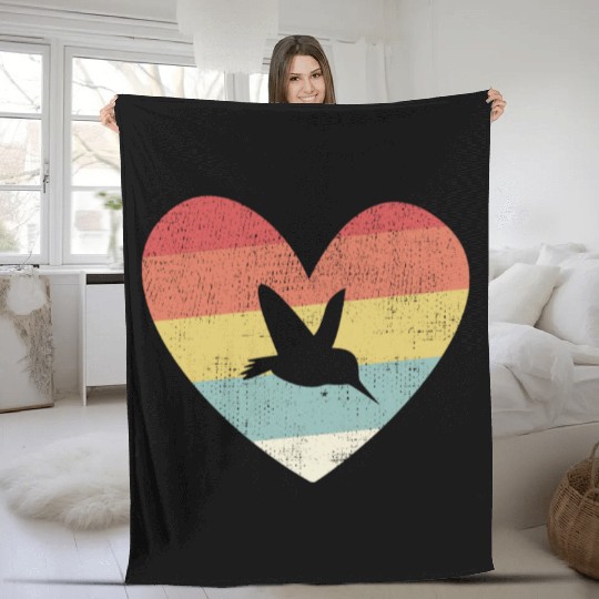 Bird watching Hummingbird Heart (Gift) Fleece Blankets