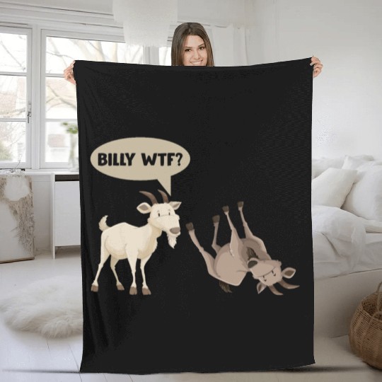 Funny Fainting Goat Hilarious Mountain Animal Fleece Blankets