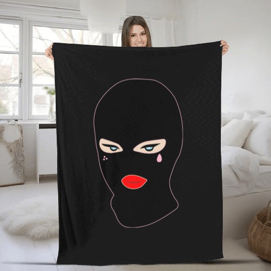 Gangster Ski Mask - Illustration Design Fleece Blankets