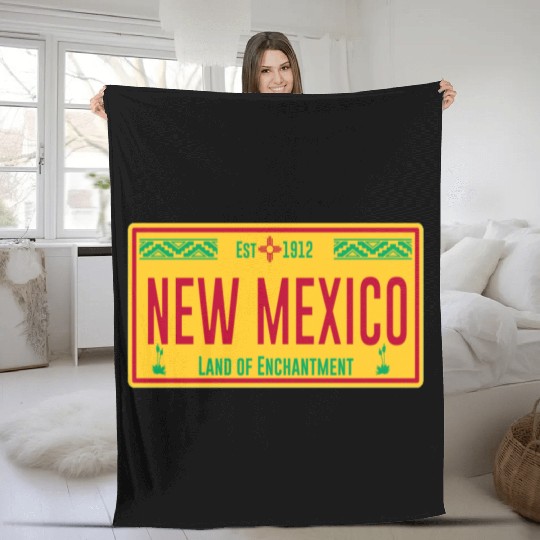 Zia New Mexico Symbole State Est 1912 Southwestern Fleece Blankets