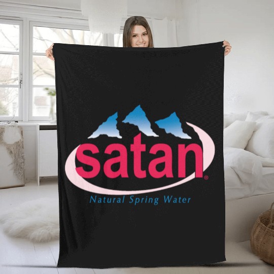 Satan Natural Spring Water Fleece Blankets