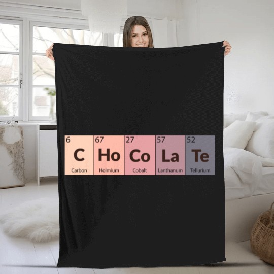 Chocolate Lover Periodic Table Chemistry Science Fleece Blankets