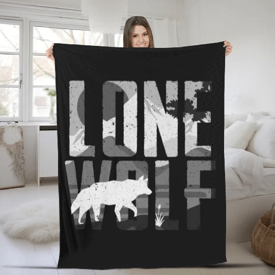 Lone Wolf Gift Fleece Blankets