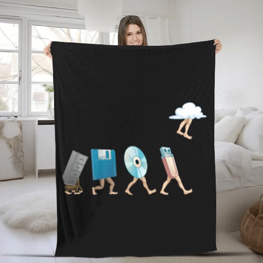 Computer Engineering Software Disk USB Cloud Fleece Blankets