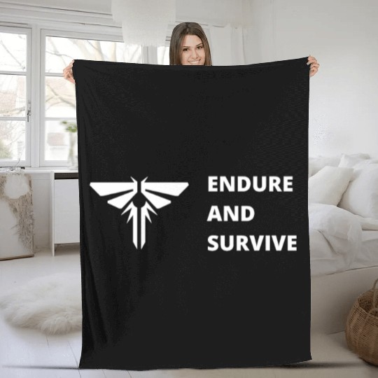 Endure and survive ellie the last of us tlou joel Fleece Blankets