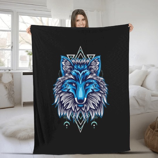 fox lover retro Fleece Blankets