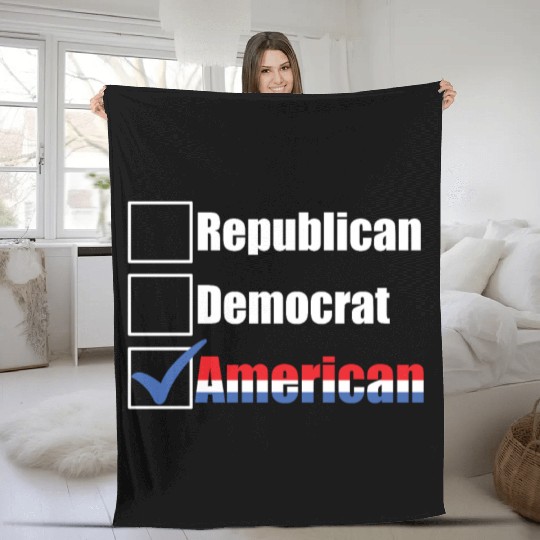 Republican Democrat American Patriotic Anti Fleece Blankets