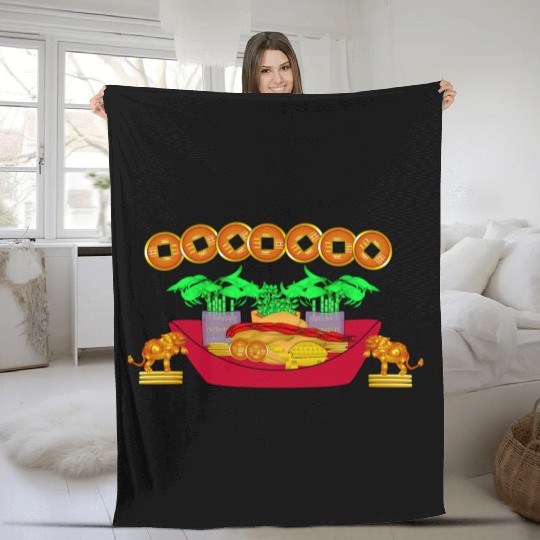 Feng Shui My Garden Fleece Blankets