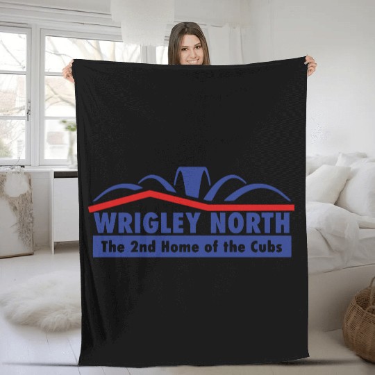 Wrigley North The Second Home of the Cubs Fleece Blankets