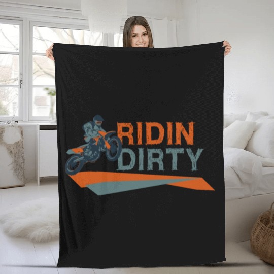 Dirt Bike MX Motocross Supercross Fleece Blankets