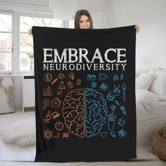 Embrace ADHD Autism ASD Neurodiversity Fleece Blankets