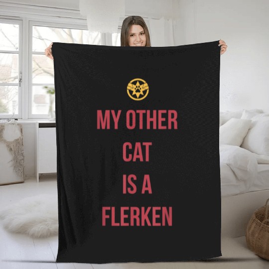 Captain Marvel My Other Cat Is A Flerken Bold Logo Fleece Blankets