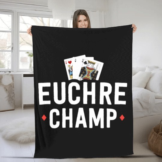 Funny Euchre Fleece Blankets For Men Euchre Bustle Player