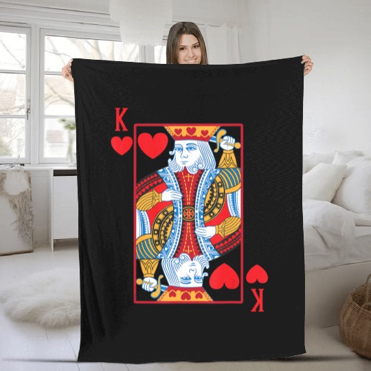 Halloween Playing Card Costume KING OF HEARTS Fleece Blankets