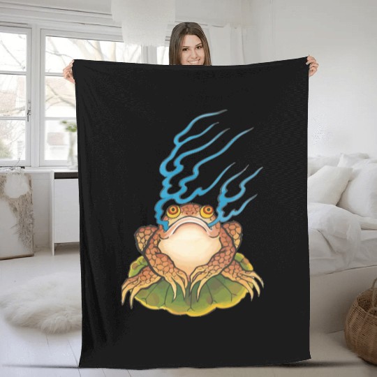 Traditional Japanese Irezumi Magical Frog Fleece Blankets