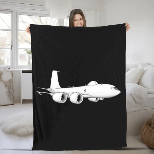 E-6 Mercury TACAMO Military Jet Aircraft Cartoon Fleece Blankets