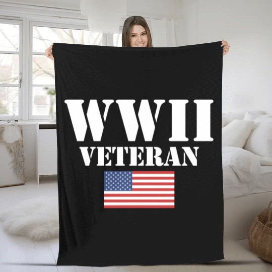 American Patriot Wwii Veteran Military World War 2 Fleece Blankets