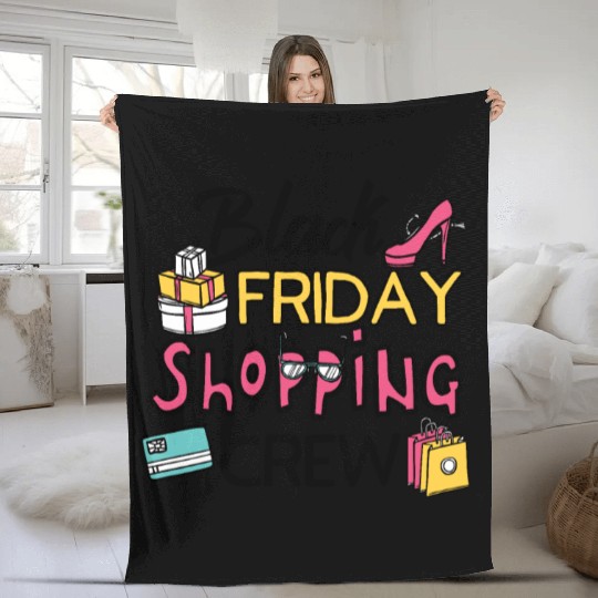 Holiday Shopping Black Friday Shopping Crew Funny Fleece Blankets